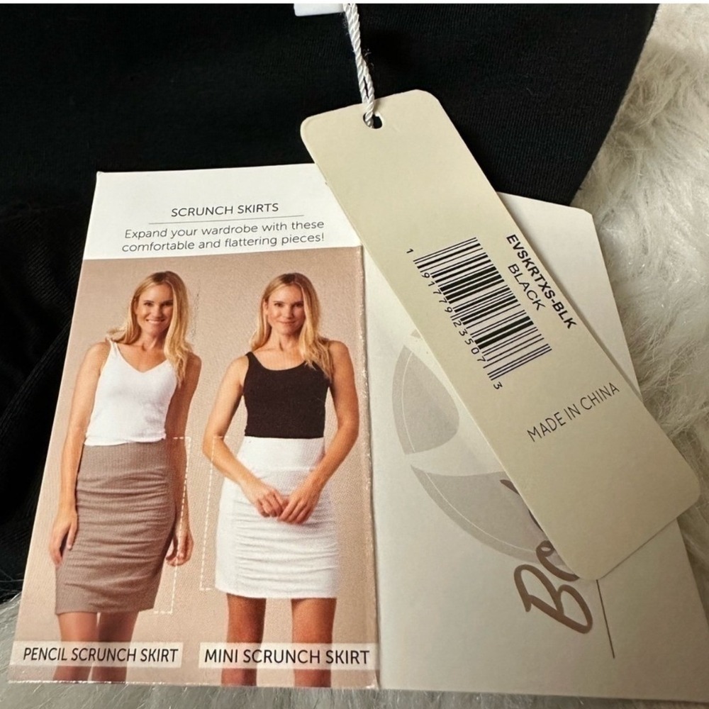 Simply Noelle Black Ruched Pencil Skirt Womens XS Stretch Cotton Blend